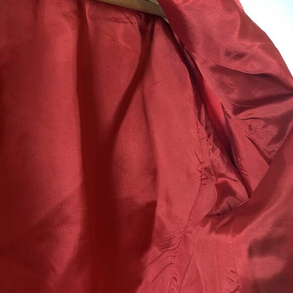 Vintage Womens 100% Wool Double Breasted Blazer Sz 16 Red Old Money Gold Button - Picture 10 of 14